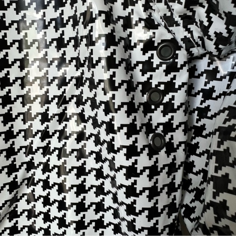 Wippette by Kenn Sporn Vintage 80s Houndstooth Rain Jacket with‎ Shoulder Pads - Picture 6 of 13